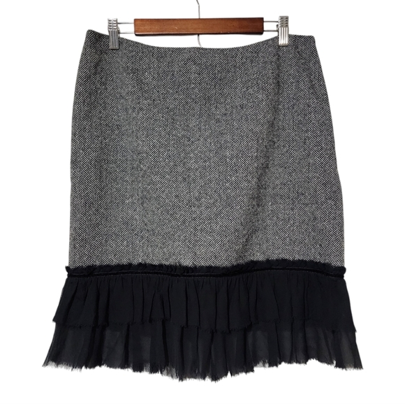 Grey tweed and black tiered skirt - Picture 1 of 6